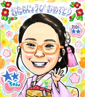 誕生日似顔絵 色紙サイズ1名  担当：Sai