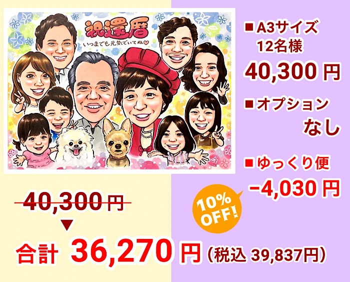 大人数の似顔絵 - 10名・20名・30名以上お描きします！A2サイズまで