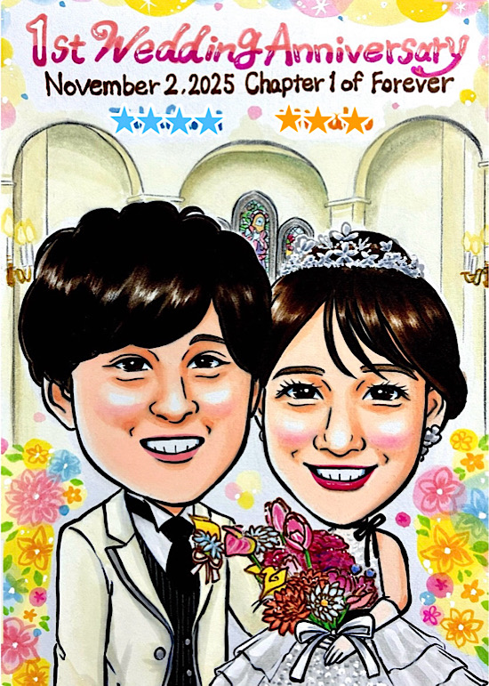 ウェディング似顔絵サンプル17 - Sai - 結婚式場の背景