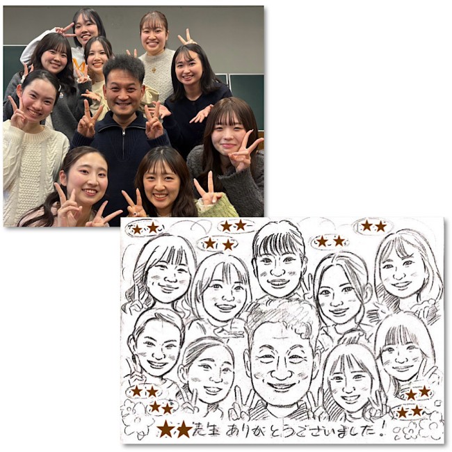 A4サイズ大人数の卒業似顔絵（下描き版）