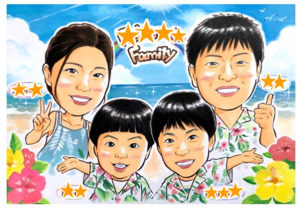 ファミリー似顔絵